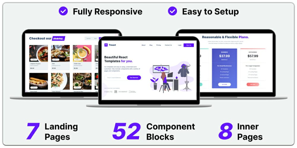 Treact – Modern React Landing Page Components